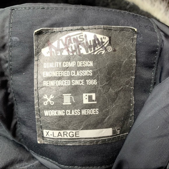 Vans Hooded Winter Parka Jacket Size XL Black - Picture 4 of 6